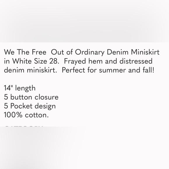 We The Free Out of Ordinary Denim Miniskirt in White - Picture 9 of 9